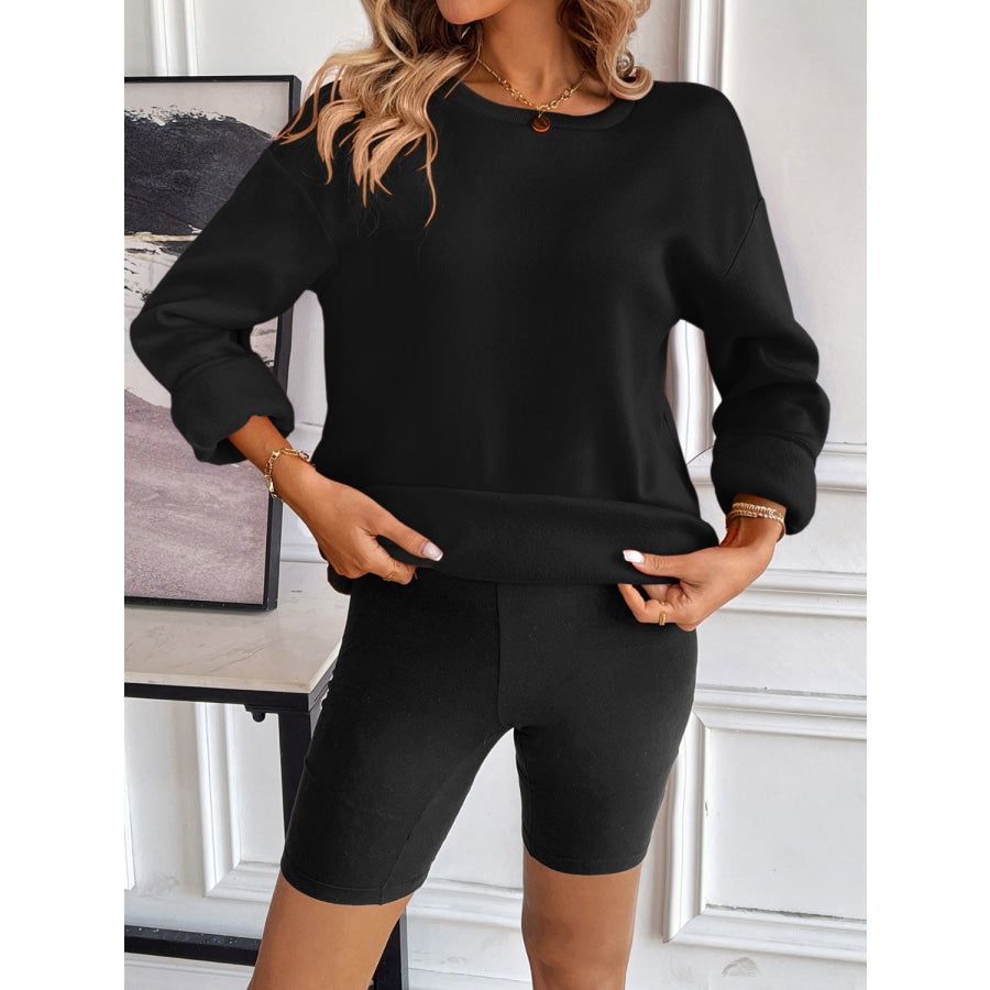 Ivy Lane Round Neck Long Sleeve Sweatshirt Apparel and Accessories