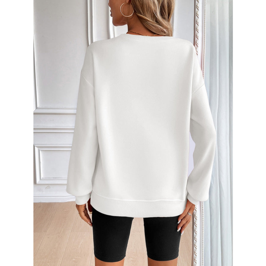 Ivy Lane Round Neck Long Sleeve Sweatshirt Apparel and Accessories