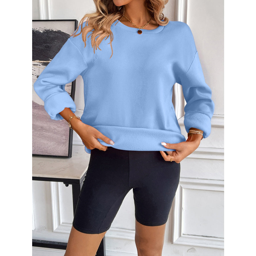 Ivy Lane Round Neck Long Sleeve Sweatshirt Apparel and Accessories