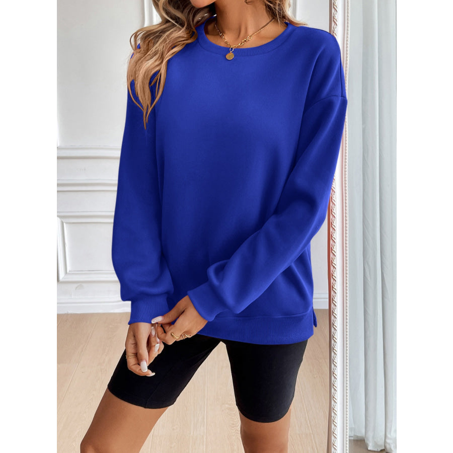 Ivy Lane Round Neck Long Sleeve Sweatshirt Apparel and Accessories