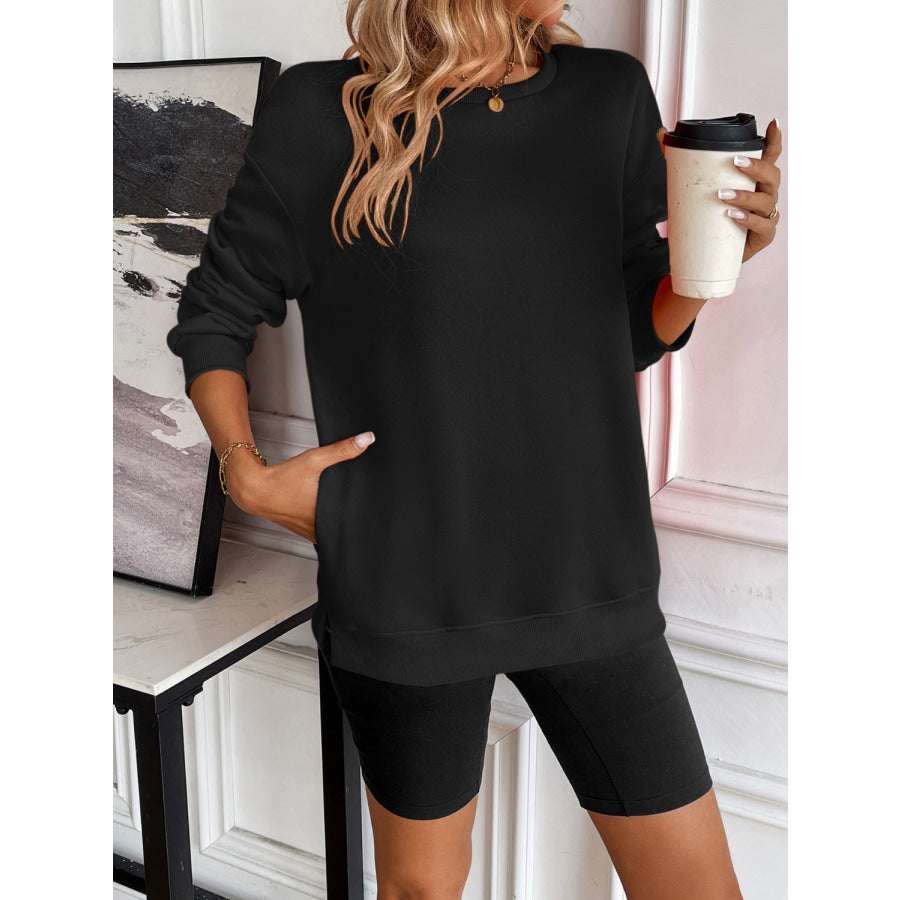 Ivy Lane Round Neck Long Sleeve Sweatshirt Apparel and Accessories