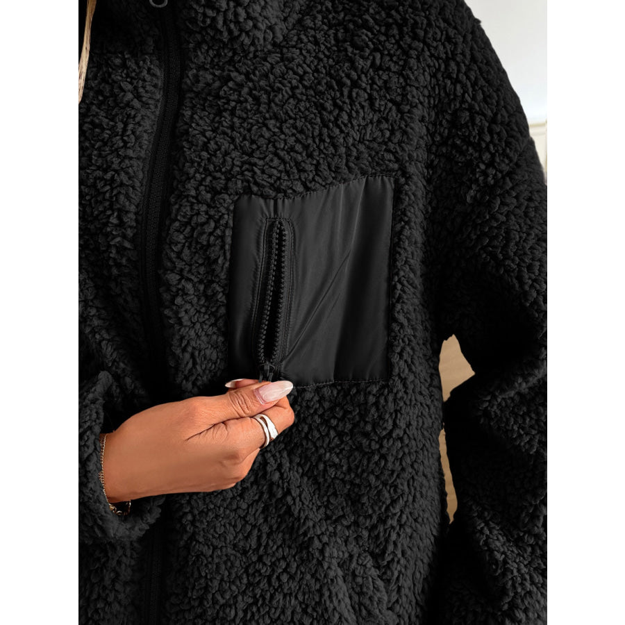 Ivy Lane Zip Up Long Sleeve Fuzzy Jacket Apparel and Accessories