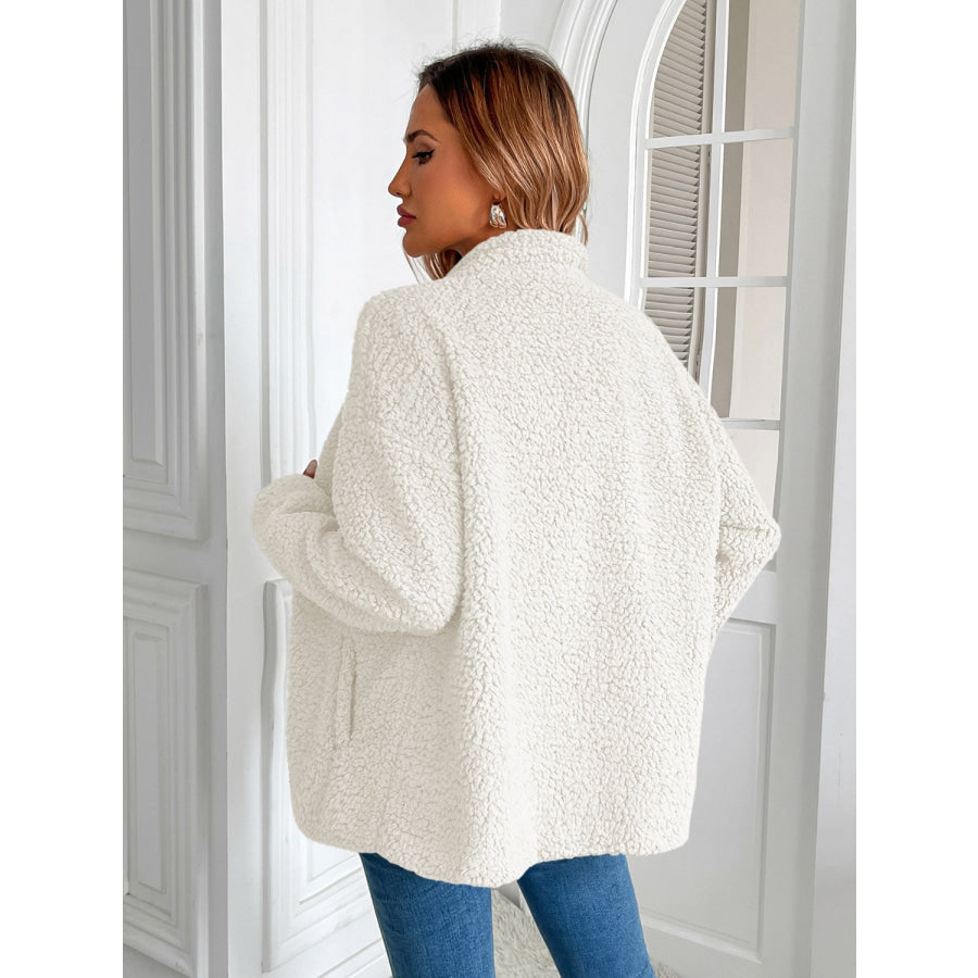 Ivy Lane Zip Up Long Sleeve Fuzzy Jacket Apparel and Accessories