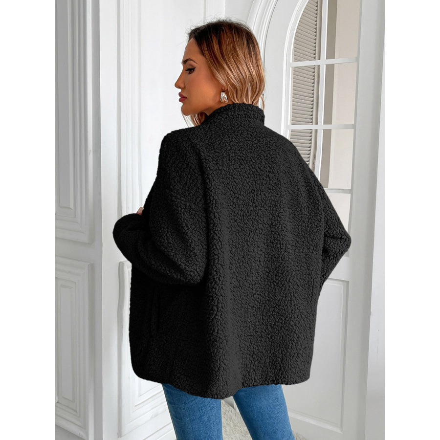 Ivy Lane Zip Up Long Sleeve Fuzzy Jacket Apparel and Accessories