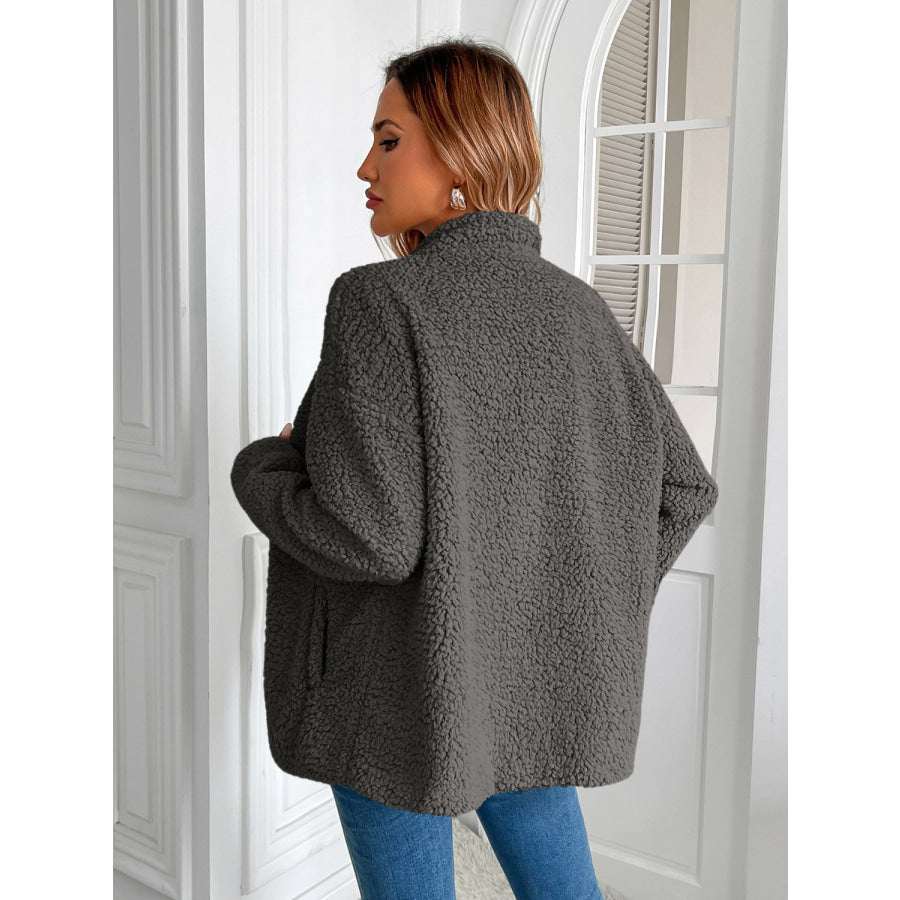 Ivy Lane Zip Up Long Sleeve Fuzzy Jacket Apparel and Accessories