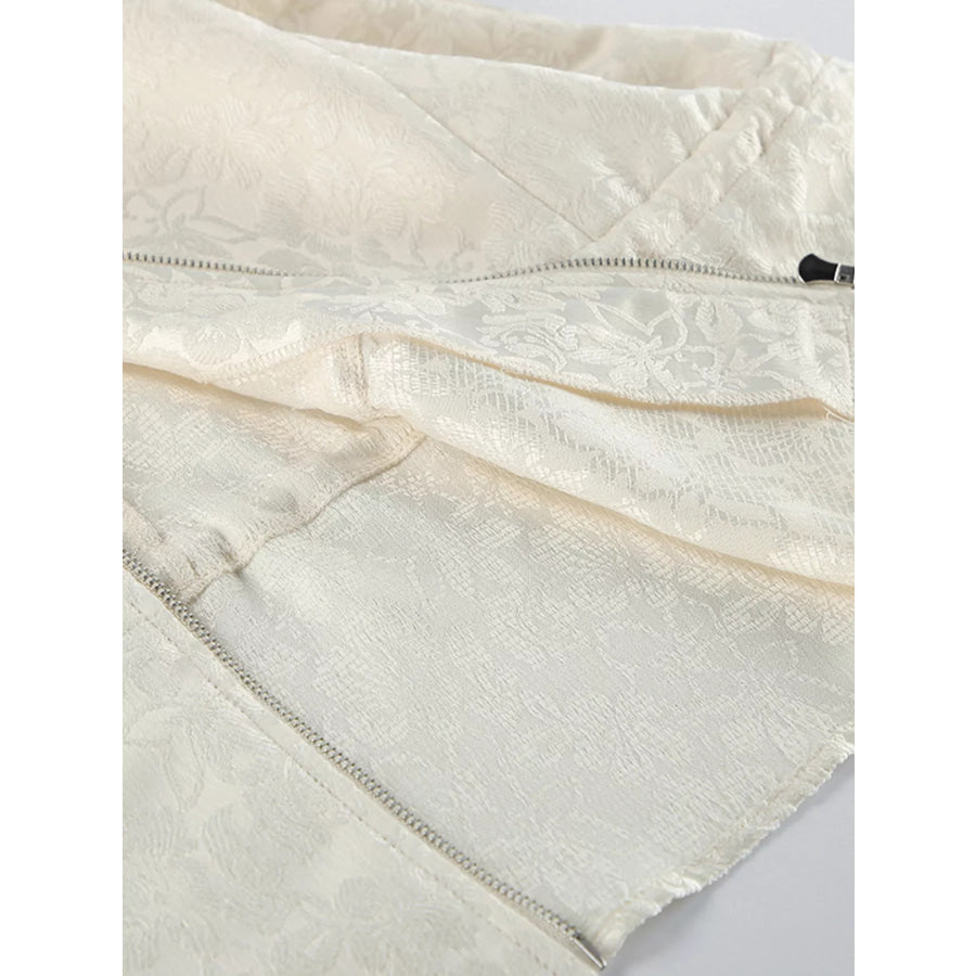 Jacquard Bomber Jacket with Drawstring Waist Apparel and Accessories