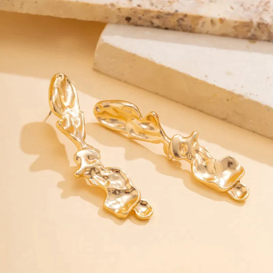 Jaelyn Organic Drop Earrings (Pre - Order) Gold