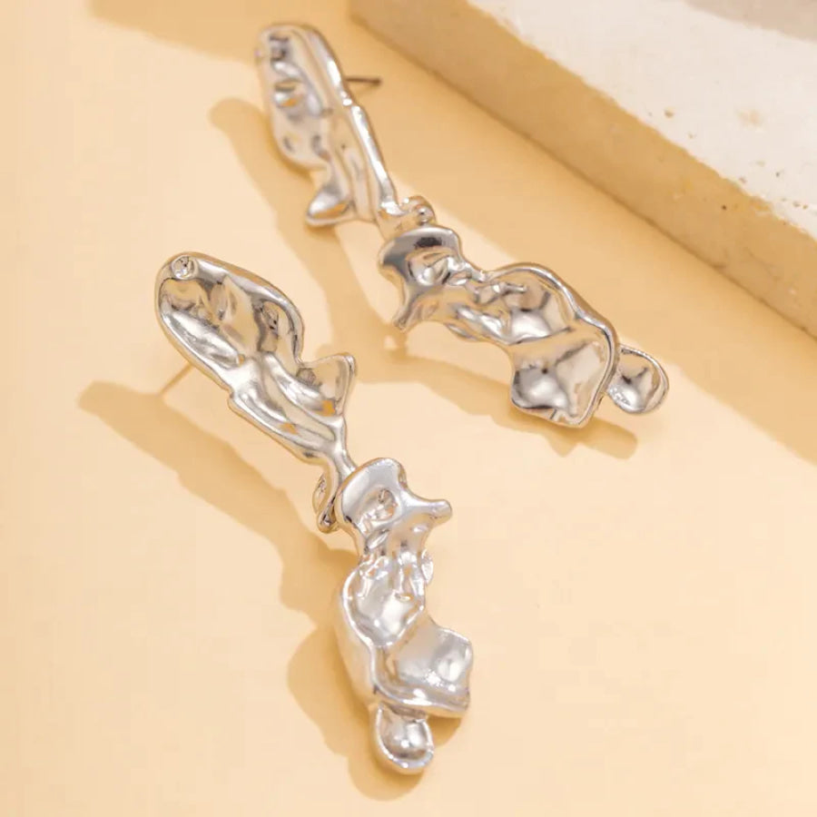 Jaelyn Organic Drop Earrings (Pre - Order) Silver