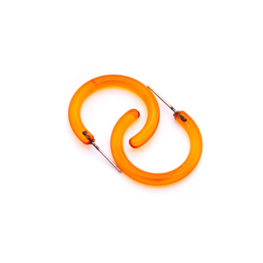 Jelly Tube Hoop Earrings - 1 Small Orange Tube Hoops