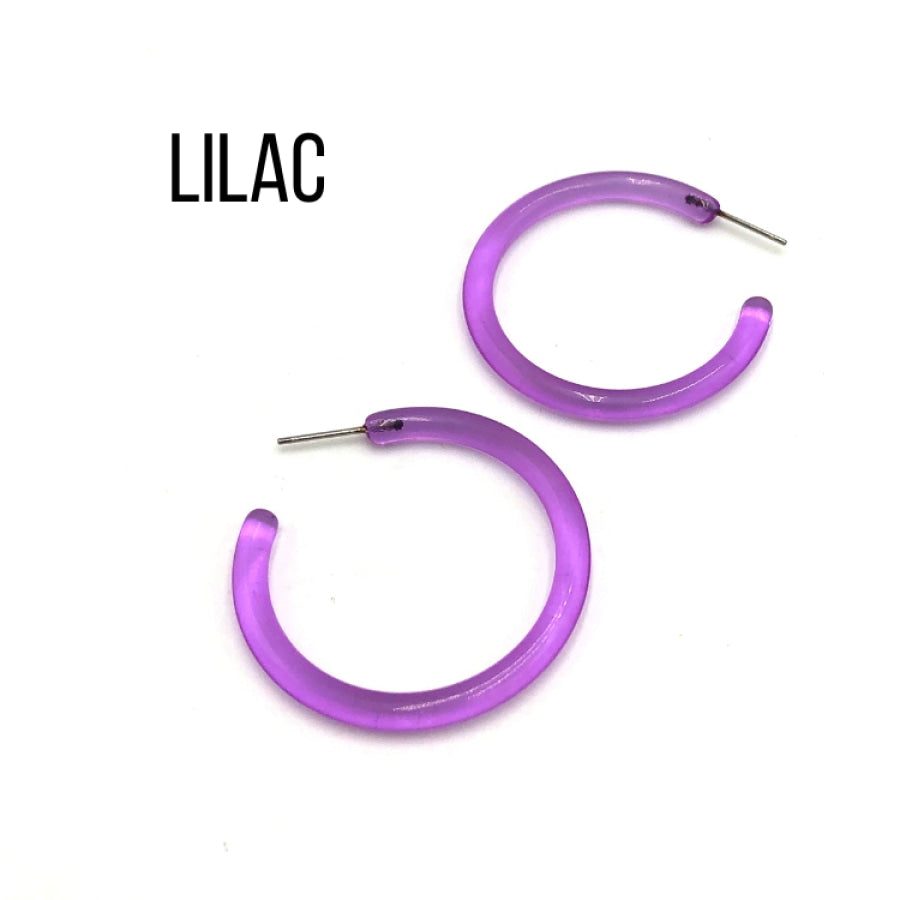 Jelly Tube Hoop Earrings - Large 1.5 Lilac Large Tube Hoops