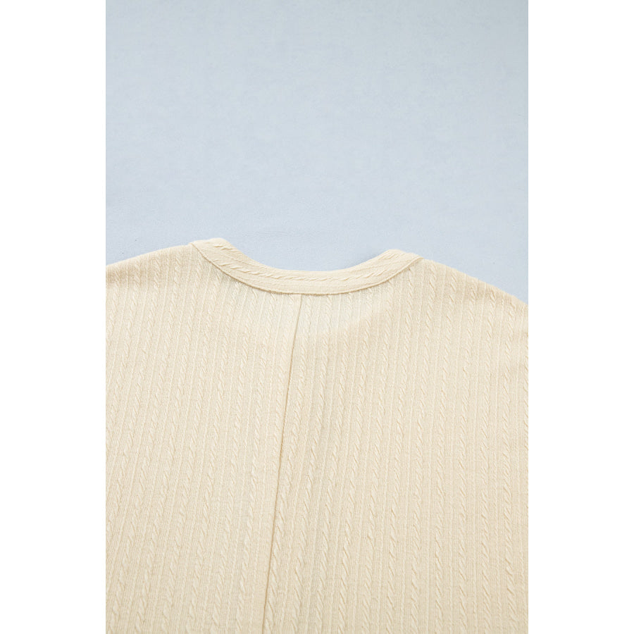 Jet Stream Half Buttons Ribbed Knit Wide Leg Jumpsuit Bottoms/Jumpsuits & Rompers