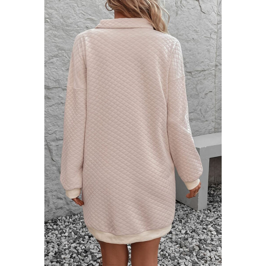 Johnny Collar Dropped Shoulder Dress Dusty Pink / S Clothing