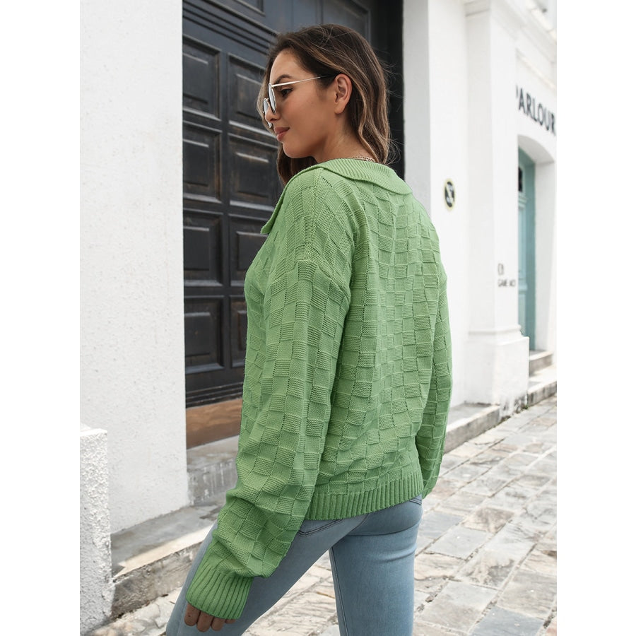 Johnny Collar Dropped Shoulder Sweater Matcha Green / S