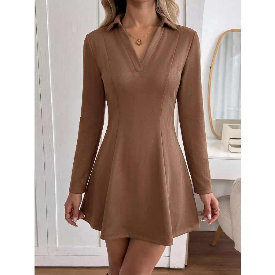 Johnny Collar Long Sleeve Dress Apparel and Accessories