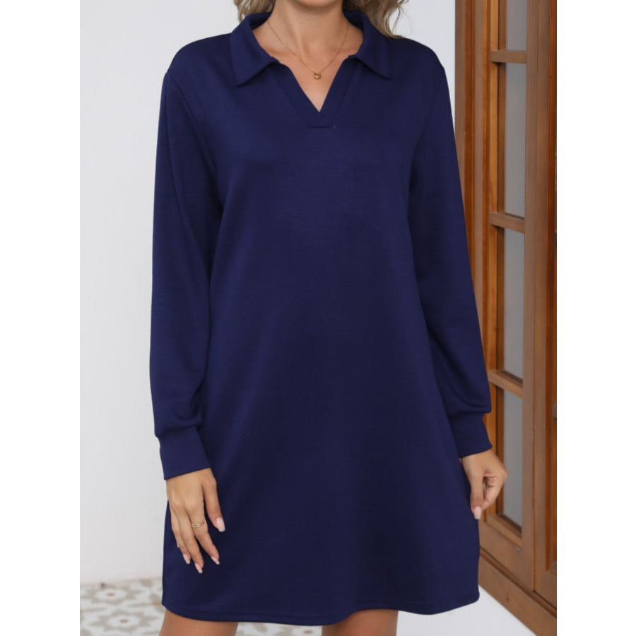 Johnny Collar Long Sleeve Dress Apparel and Accessories