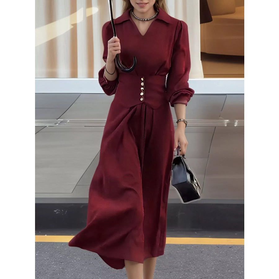Johnny Collar Long Sleeve Dress Apparel and Accessories
