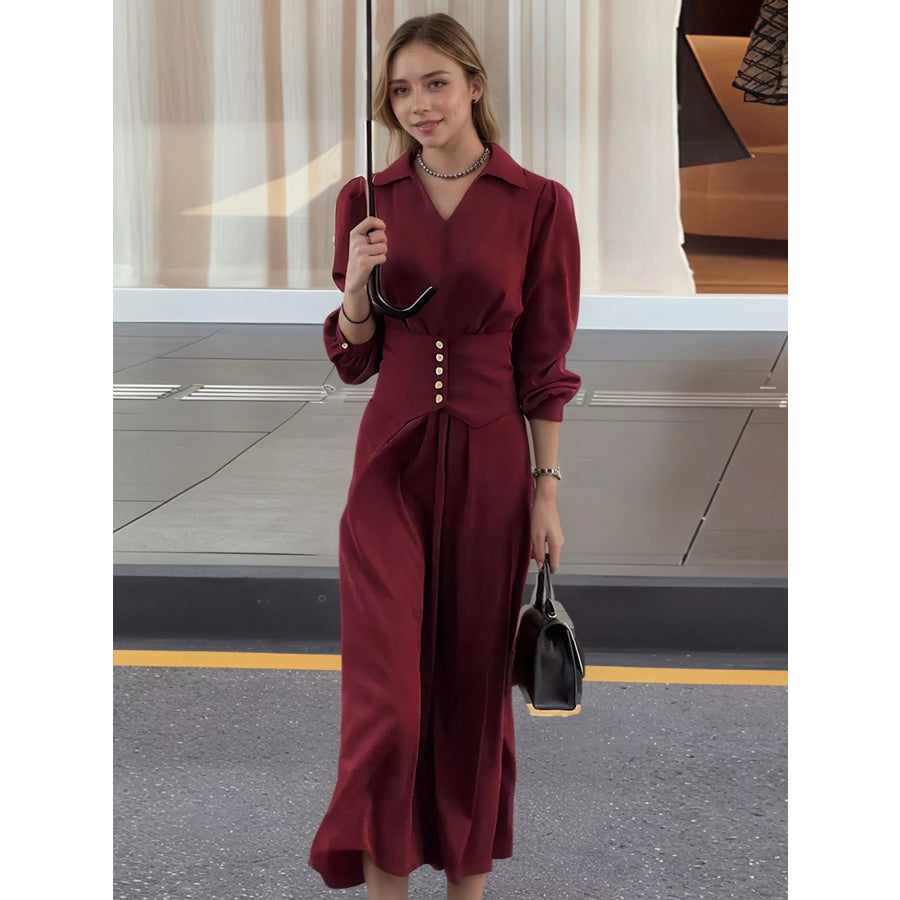 Johnny Collar Long Sleeve Dress Apparel and Accessories