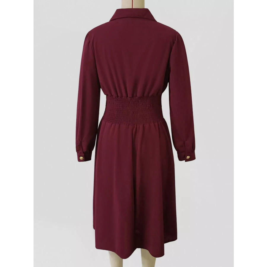 Johnny Collar Long Sleeve Dress Apparel and Accessories