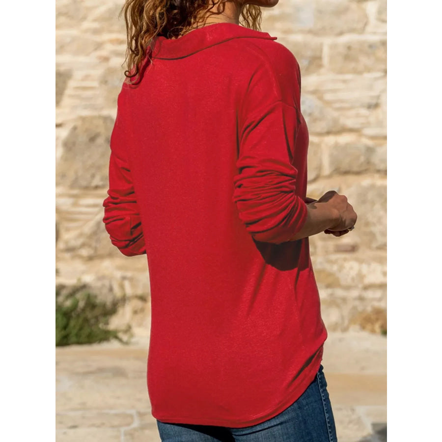 Johnny Collar Long Sleeve Top Apparel and Accessories