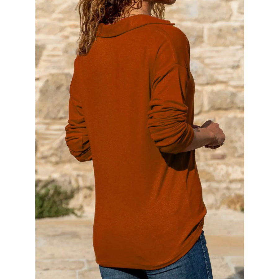 Johnny Collar Long Sleeve Top Apparel and Accessories