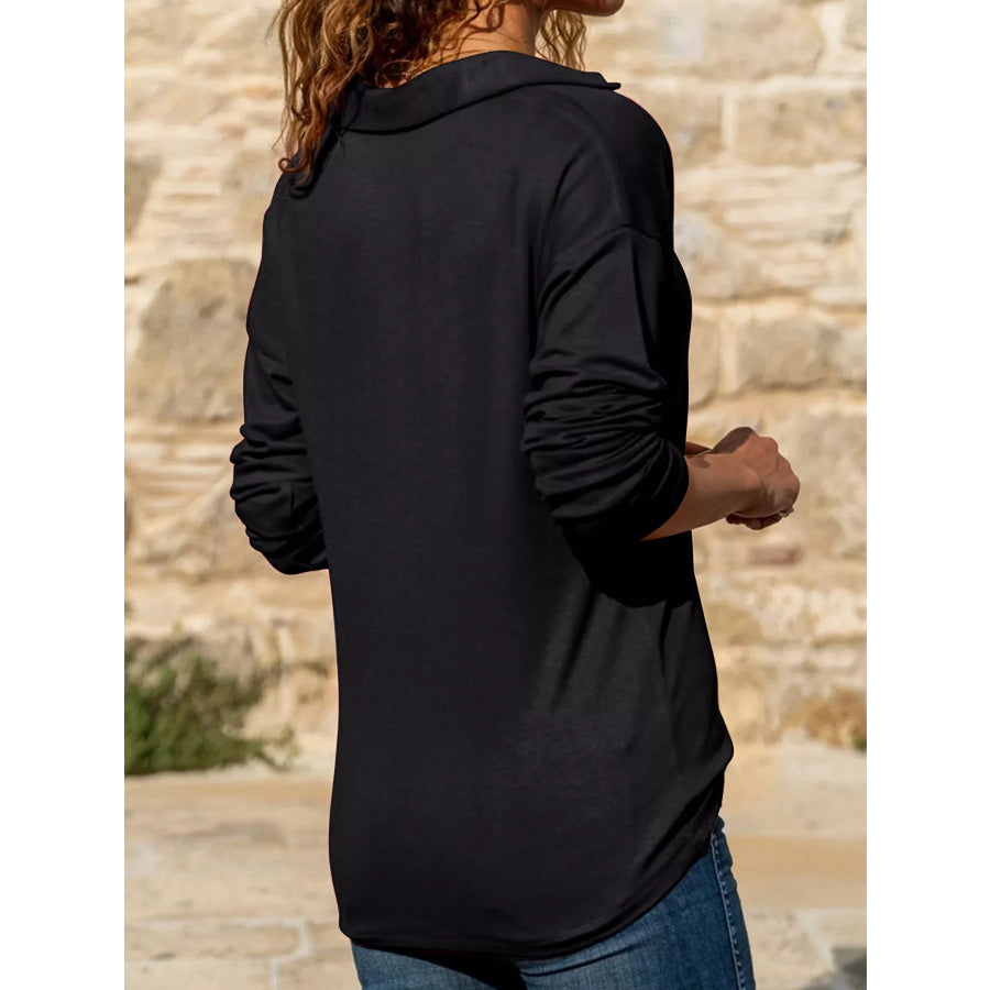 Johnny Collar Long Sleeve Top Apparel and Accessories