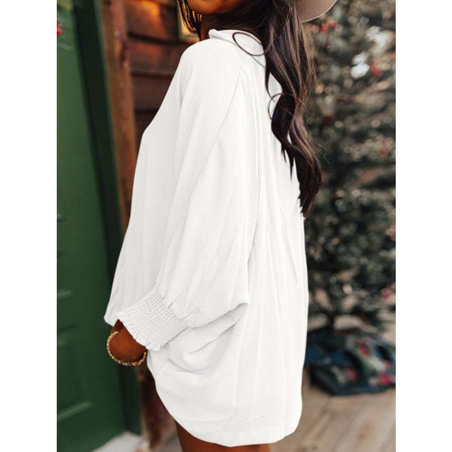 Johnny Collar Three-Quarter Sleeve Blouse Apparel and Accessories