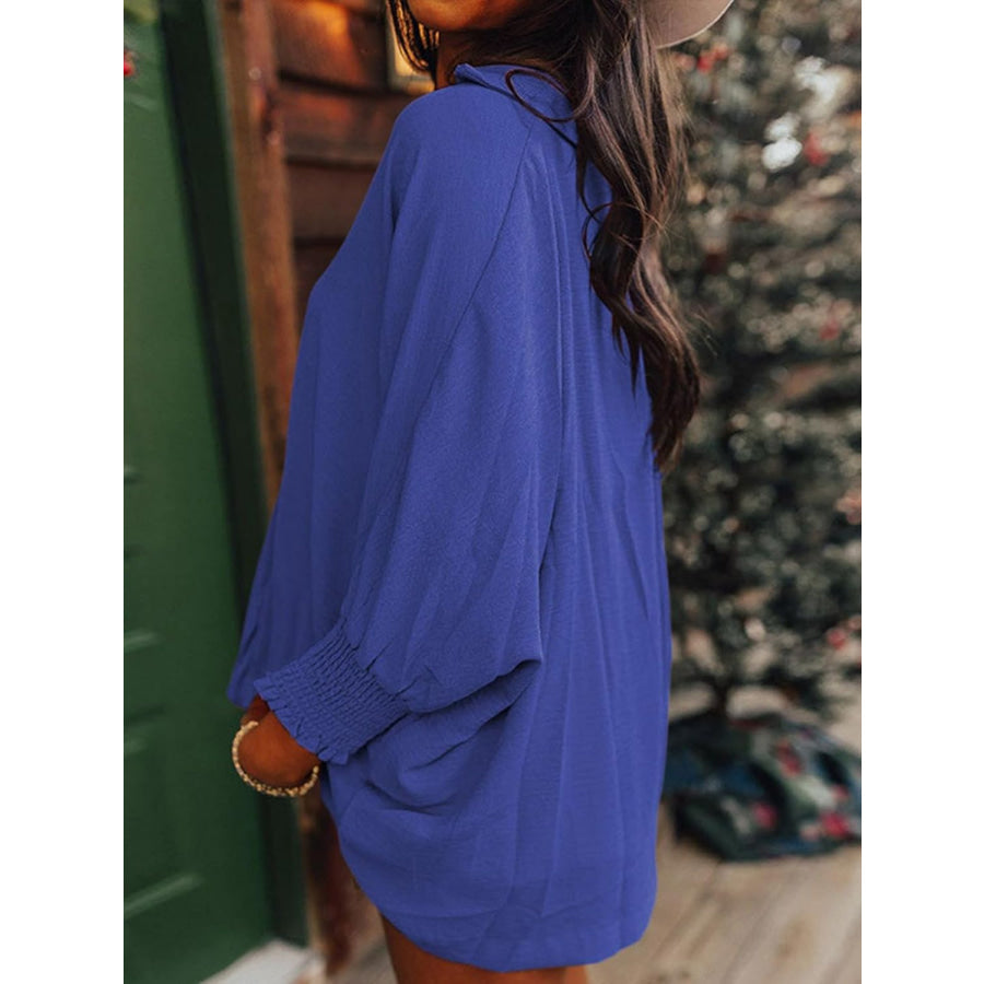 Johnny Collar Three-Quarter Sleeve Blouse Apparel and Accessories