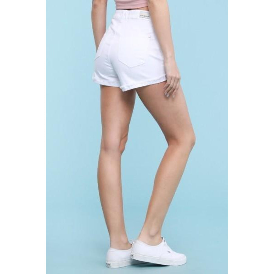 Judy Blue Denim Cuffed Shorts - White (BACKORDERED) Denim Skirt