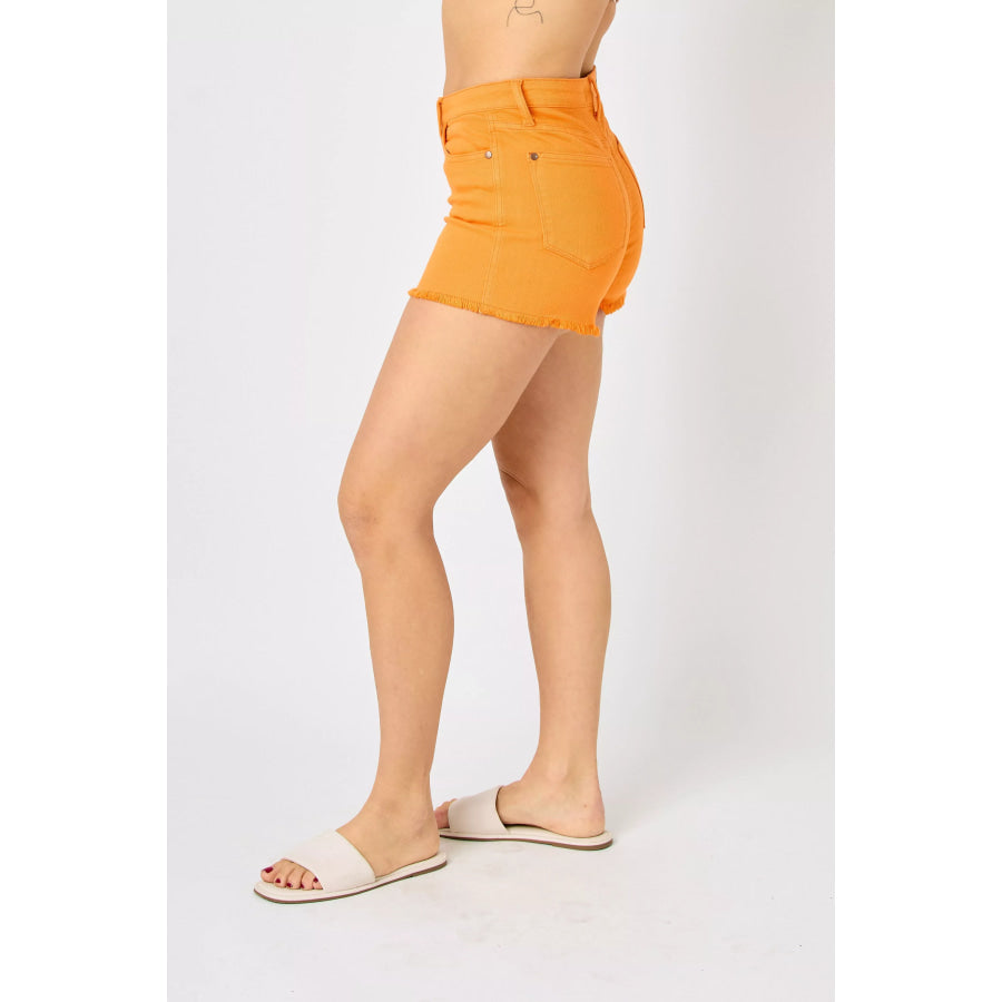 Judy Blue Fray Hem Denim Shorts Apparel and Accessories