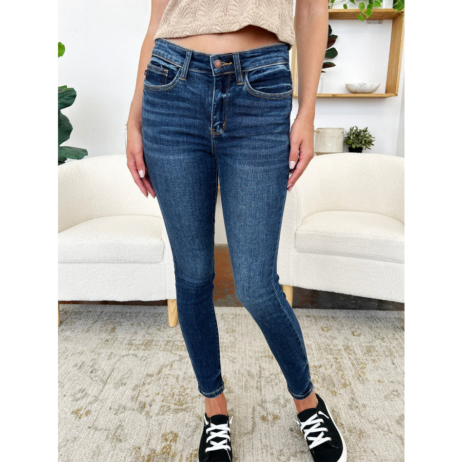 Judy Blue Full Size Classic Handsand Skinny Jeans Apparel and Accessories