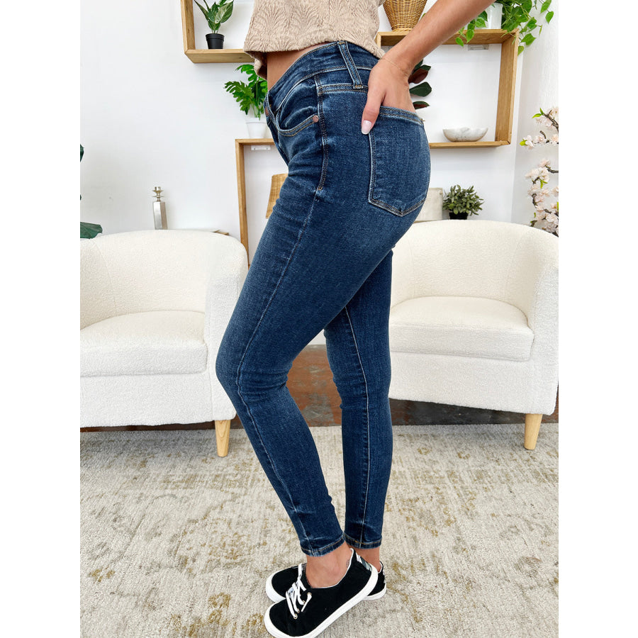 Judy Blue Full Size Classic Handsand Skinny Jeans Apparel and Accessories