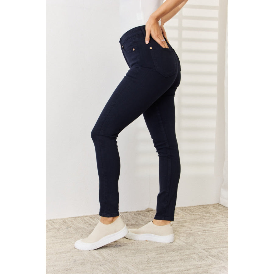 Judy Blue Full Size Garment Dyed Tummy Control Skinny Jeans Apparel and Accessories