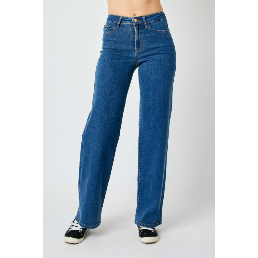 Judy Blue Full Size High Rise Straight Jeans Apparel and Accessories