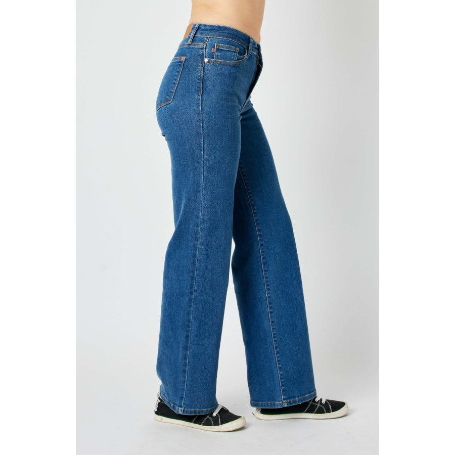 Judy Blue Full Size High Rise Straight Jeans Apparel and Accessories