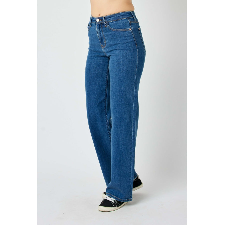 Judy Blue Full Size High Rise Straight Jeans Apparel and Accessories