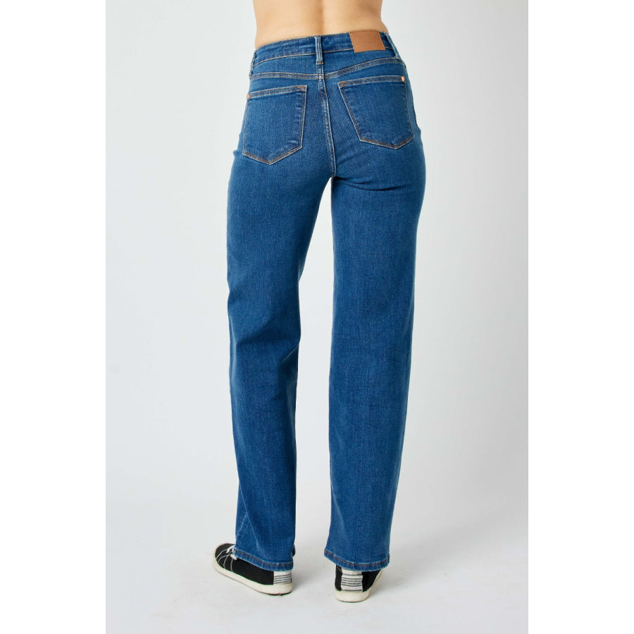 Judy Blue Full Size High Rise Straight Jeans Apparel and Accessories