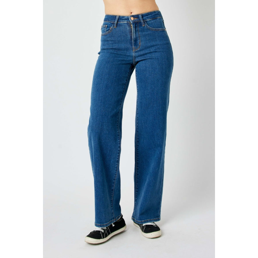 Judy Blue Full Size High Rise Straight Jeans Apparel and Accessories