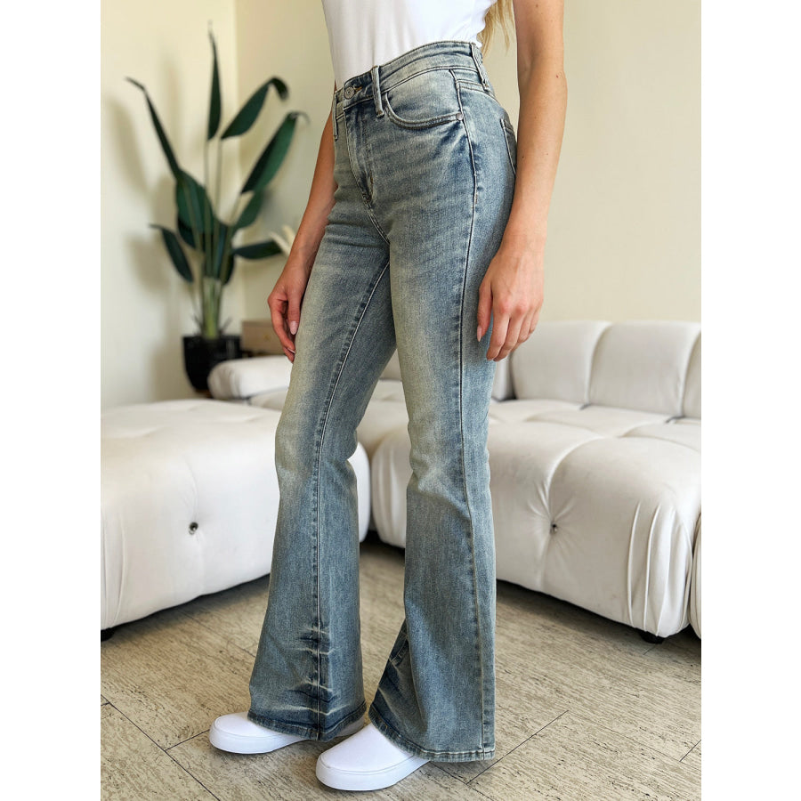 Judy Blue Full Size High Waist Flare Jeans Apparel and Accessories