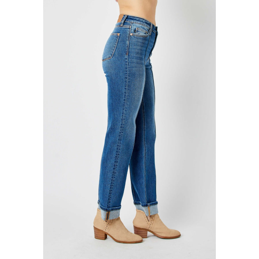 Judy Blue Full Size High Waist Front Seam Detail Straight Jeans Apparel and Accessories