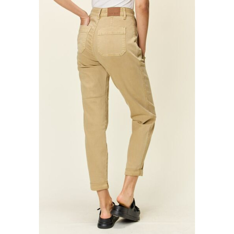 Judy Blue Full Size High Waist Jogger Jeans Khaki / Apparel and Accessories