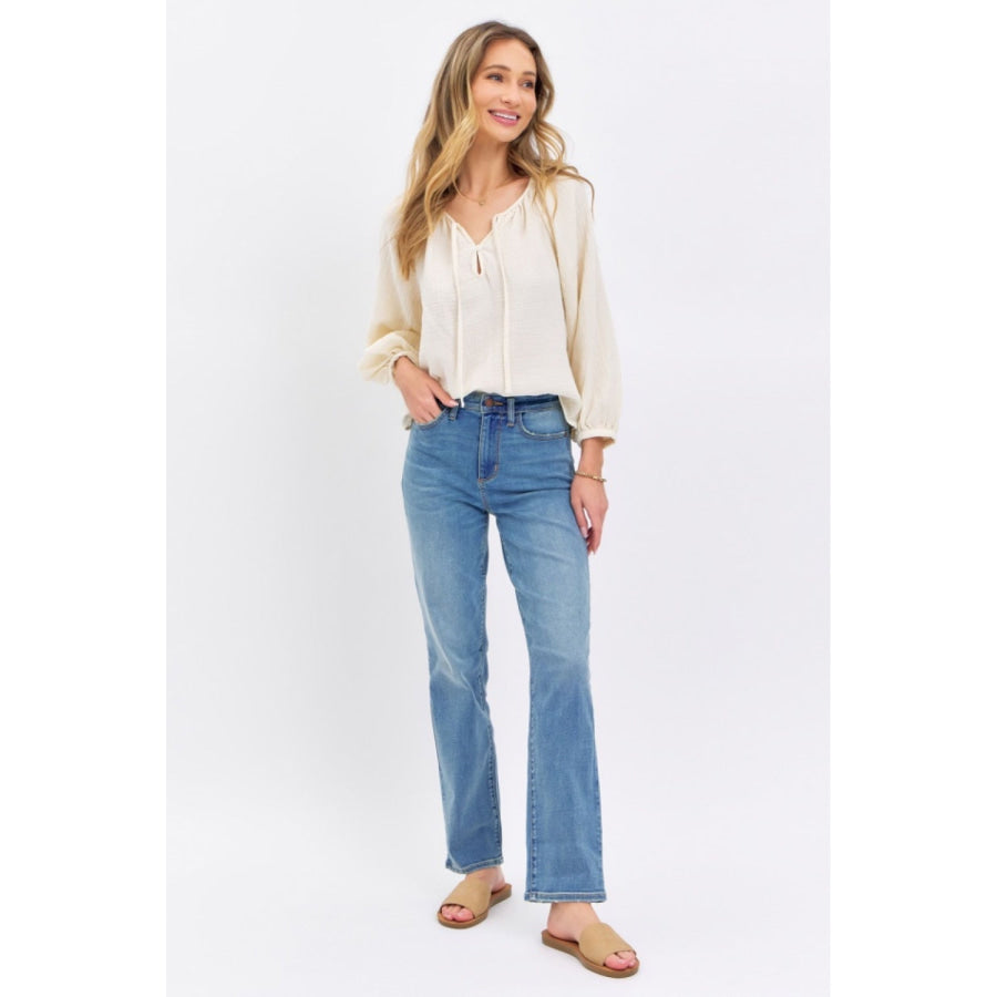Judy Blue Full Size High Waist Straight Jeans Apparel and Accessories