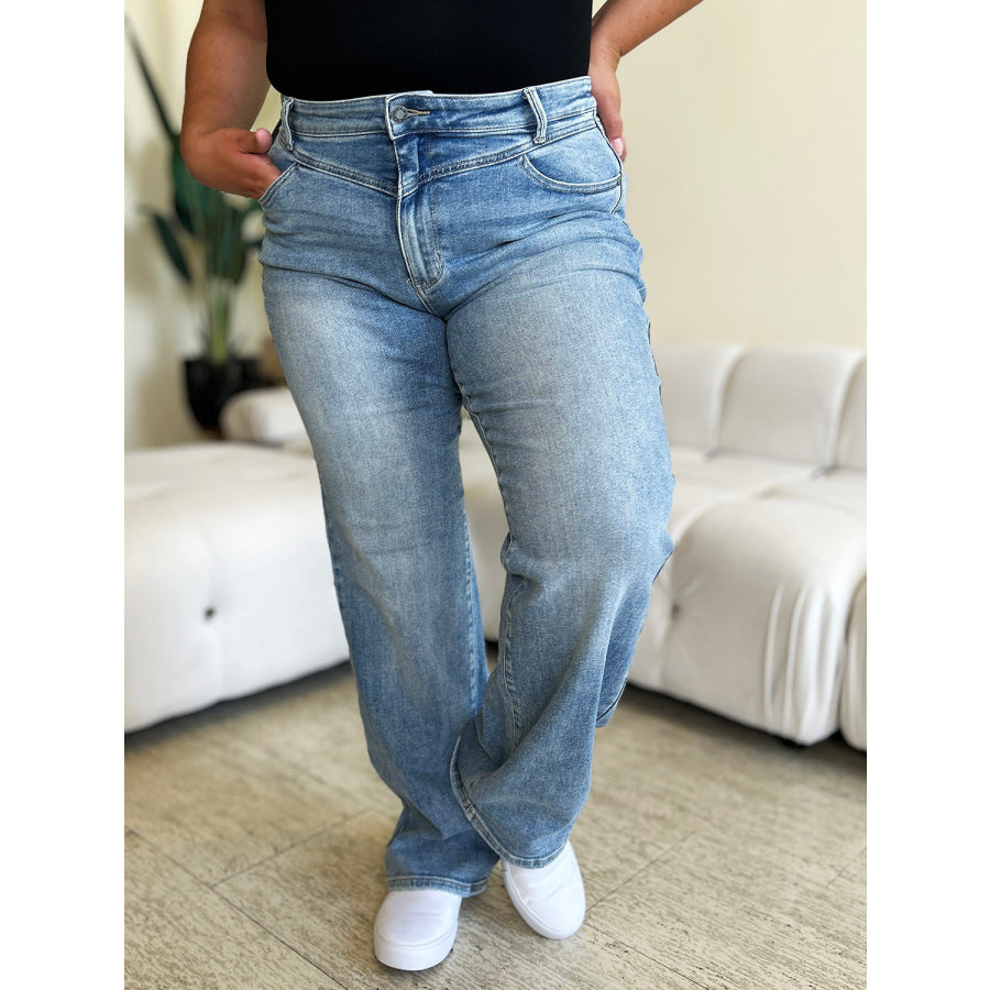Judy Blue Full Size High Waist Wide Leg Jeans Medium / 0/24 Apparel and Accessories