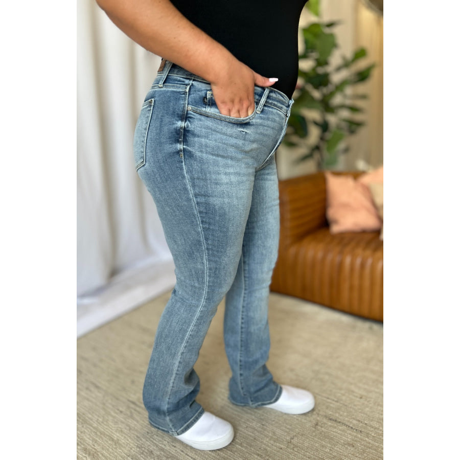 Judy Blue Full Size Medium Rise Bootcut Jeans Apparel and Accessories