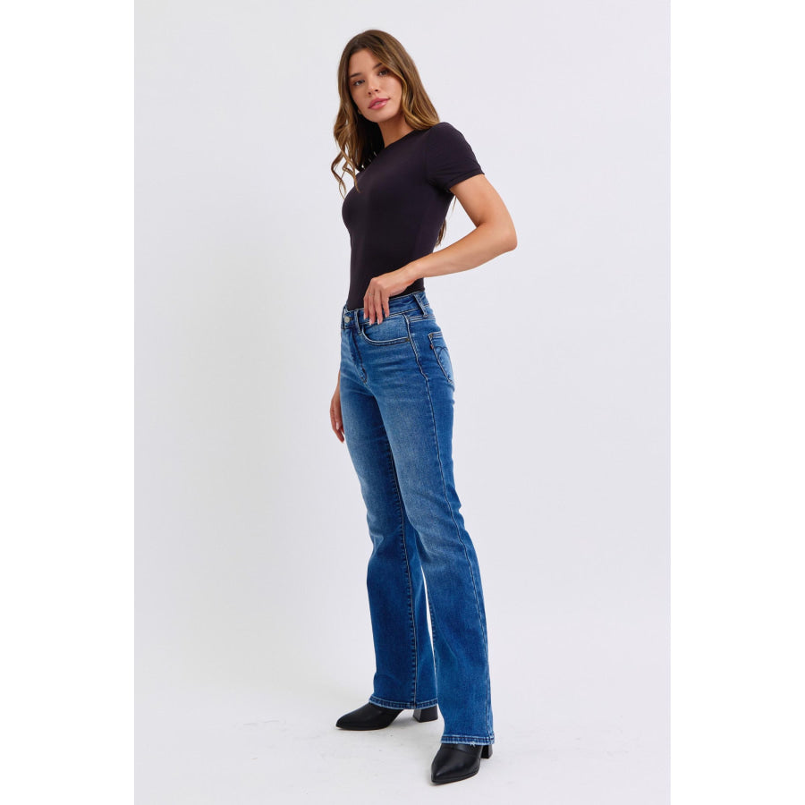 Judy Blue Full Size Run Mid-Rise Bootcut Jeans with Thermal Lining Apparel and Accessories