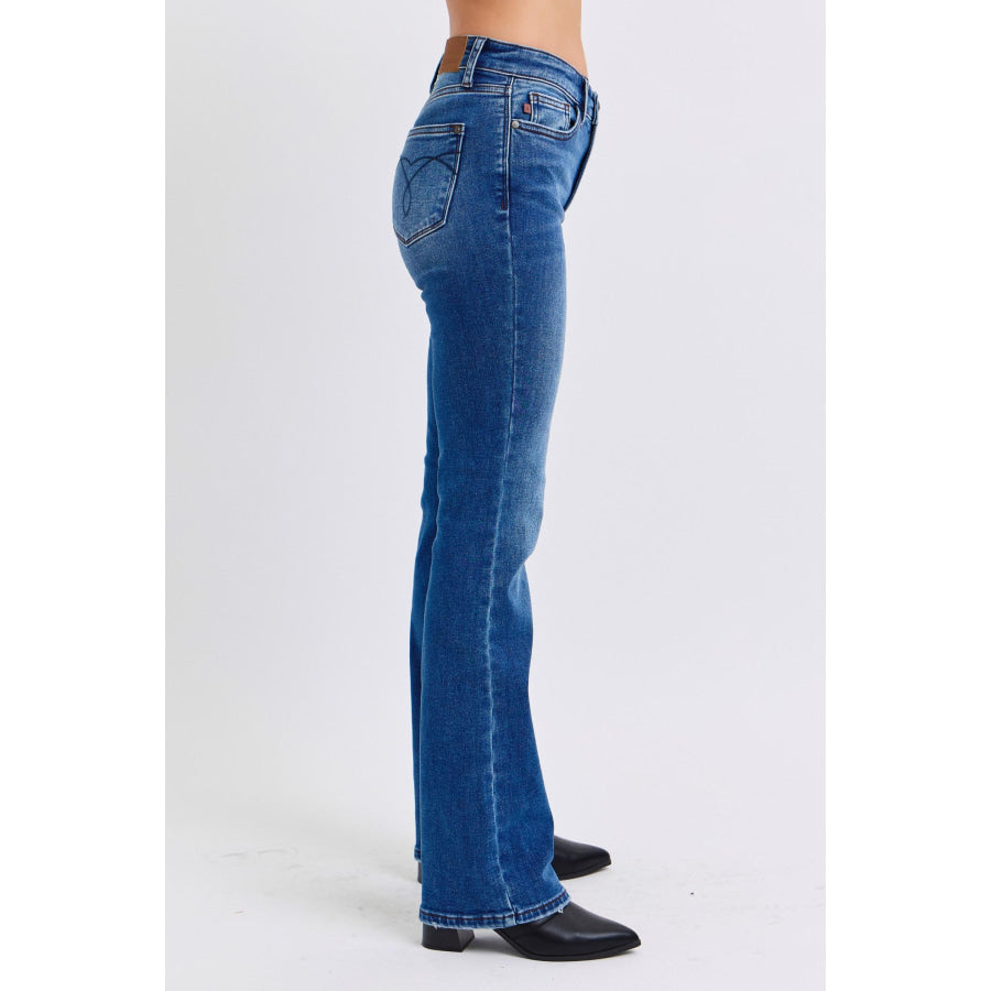 Judy Blue Full Size Run Mid-Rise Bootcut Jeans with Thermal Lining Apparel and Accessories