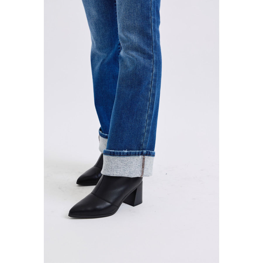 Judy Blue Full Size Run Mid-Rise Bootcut Jeans with Thermal Lining Apparel and Accessories