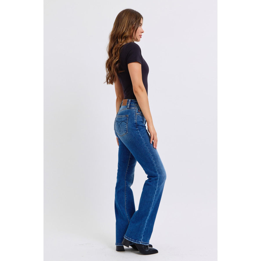 Judy Blue Full Size Run Mid-Rise Bootcut Jeans with Thermal Lining Apparel and Accessories