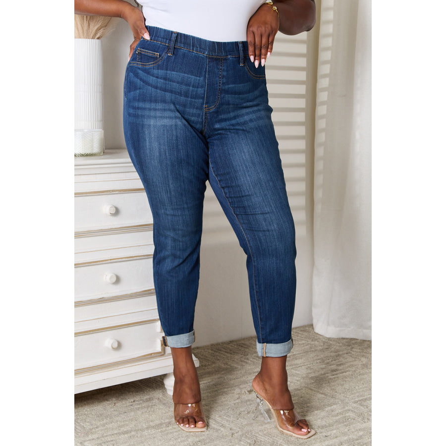 Judy Blue Full Size Skinny Cropped Jeans Dark / 0(24) Apparel and Accessories