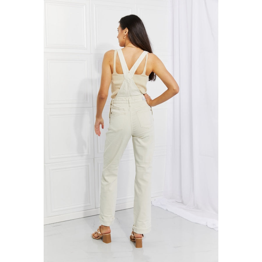 Judy Blue Full Size Taylor High Waist Overalls White / S