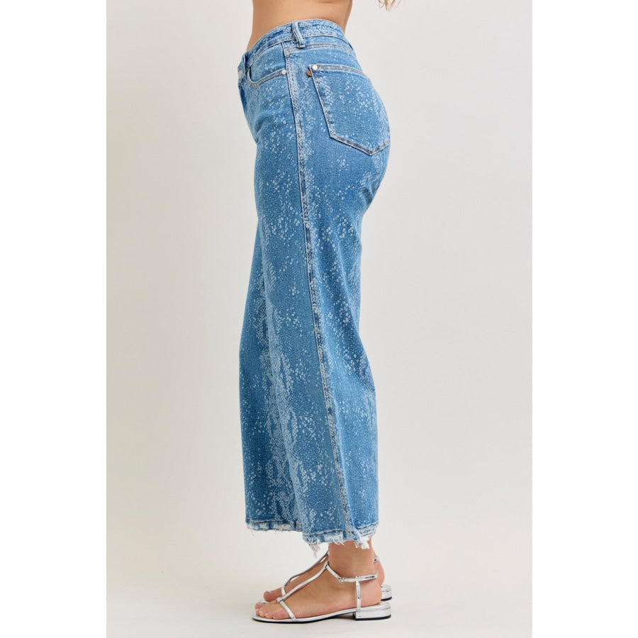Judy Blue High Rise Ankle Wide Leg Jeans Apparel and Accessories